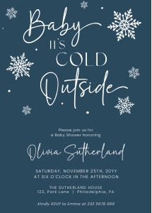 Baby shower snowflakes AA041 design preview