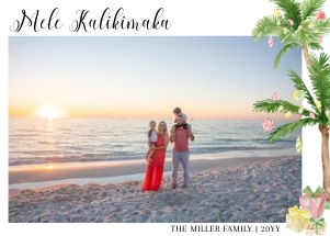 mele kalikimaka horizontal landscape photo card AA039 design preview