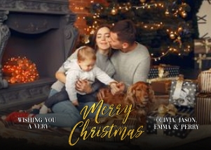 Merry Christmas holiday photo card design preview