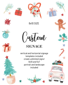 whimsical quirky Christmas party Sign aa042 design preview