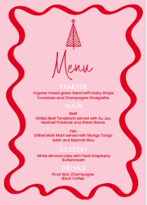 Pink and Red Christmas Menu card aa06 design preview
