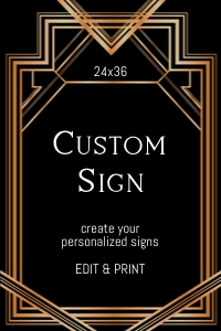 gatsby sign 24x36 design preview