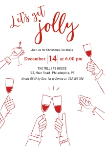 Whimsical Quirky let's get jolly Christmas party aa042 design preview