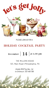 Let's get jolly digital christmas invitation AA028 design preview