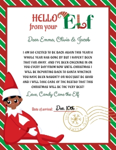Christmas ELF 2 welcome letter design preview