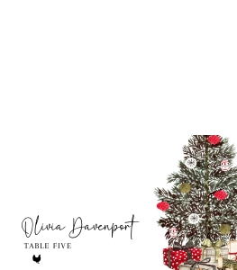 Christmas tree place card AA034 design preview