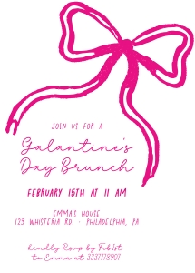Galentines day Invitation Bow hand drawn AA045 design preview