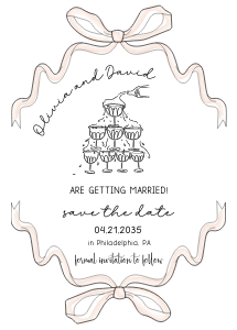 bow + champagne tower save the date aa048: bow + champagne tower save the date aa048
