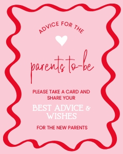 Baby Shower advice cards AA047 design preview