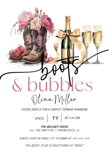 Boots and Bubbles Invitation AA050 design preview