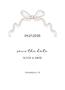 Bow Save the date Photo AA048 design preview