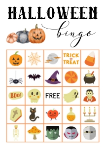 Halloween bingo 5x7 design preview