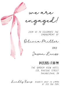 Bow Engagement Party cocquette AA053 design preview