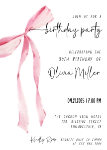 Coquette Birthday Invitation AA053 design preview