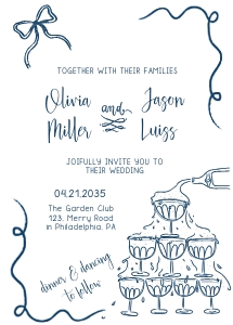WEDDING invitation champagne tower aa048 aa045 design preview