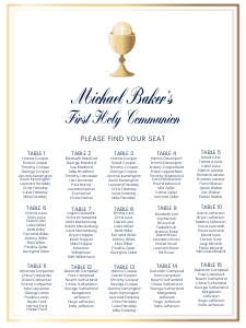 First Communion Seating Chart AA01 design preview