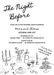 Whimsical rehearsal dinner AA059: Whimsical rehearsal dinner AA059