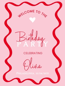 Welcome Birthday Wavy  AA06 design preview