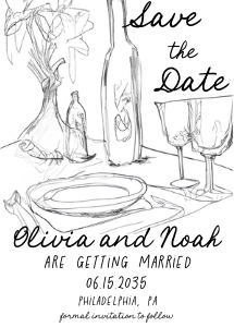 Whimsical hand illustrated save the date AA059 design preview