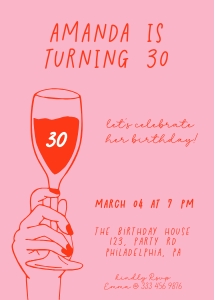 funky hand and glass birthday party aa056 design preview