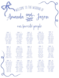 whimsical Bow seating chart 18x24 AA045 design preview