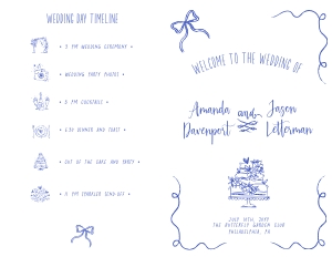 whimsical wedding program AA045 design preview