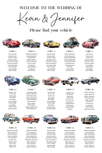 Vintage cars seating chart AA061 design preview