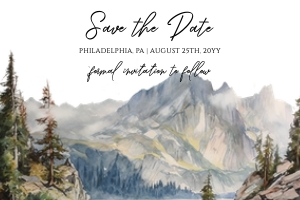 Mountain Wedding Save the Date 6x4 AA031 design preview
