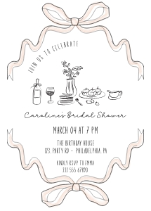 Bridal Shower double ribbon AA048 design preview