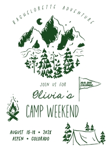 Camp bachelorette weekend AA045 design preview