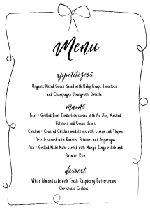 Quirky menu 2 AA045 design preview
