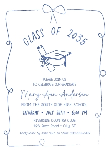 Bow hand drawn graduation AA045: Bow hand drawn graduation AA045