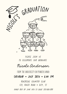 hand drawn champagne tower graduation aa048 design preview
