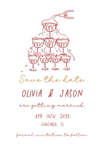 Champagne tower color save the date aa048 design preview