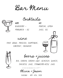 Bar menu sign hand drawn aa059 design preview