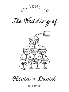 Champagne tower wedding welcome sign aa052 aa048 design preview