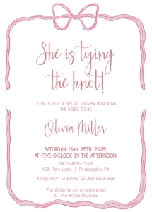 Bow Bridal Shower invite aa056 design preview