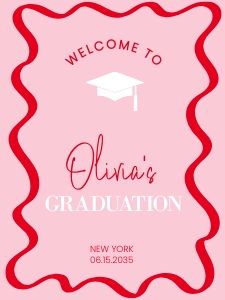 Graduation wavy welcome 18X24 sign design preview