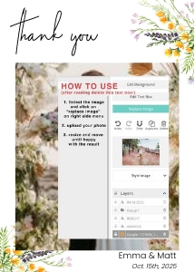 wildflowers wedding thank you card design preview