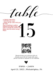 Qr code Table number 1 qr design preview