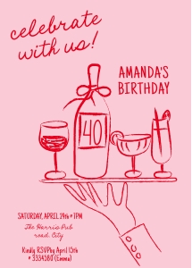 hand drawn waiter hand birthday party AA059 design preview