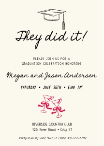 Double graduation invitation AA070 design preview