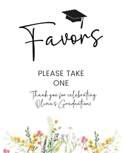 wildflowers graduation table top signs 8x10 design preview