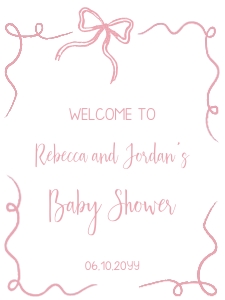 Baby shower whimsical doodle welcome sign design preview