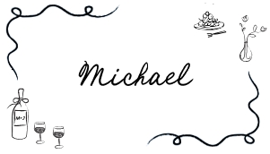 Wine food Dinner place card aa059: Wine food 4x9 dinner menu aa059