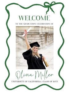 Hand drawn Graduation Bow Welcome sign 18x24 aa059 design preview