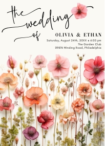 Wildflowers stem wedding AA072 design preview