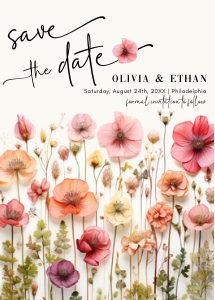 Wildflowers stem wedding save the date AA072 design preview
