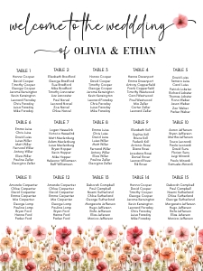 Wildflowers stems wedding seating chart AA072 design preview