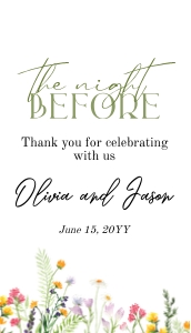 The night before favor tag wildflowers design preview